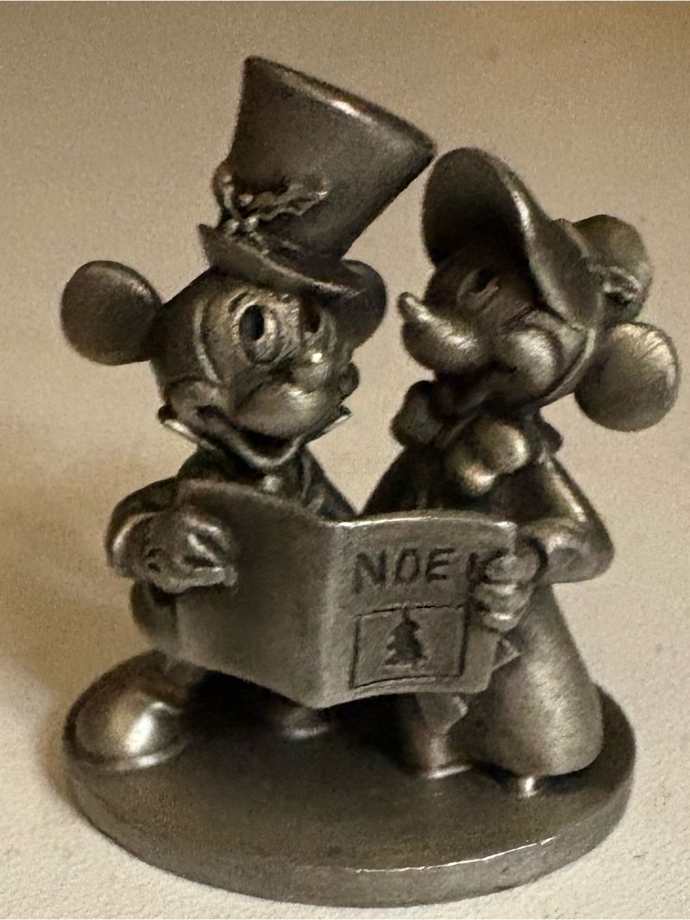 Mickey And Minnie Mouse Schmid Pewter Miniature Figurine